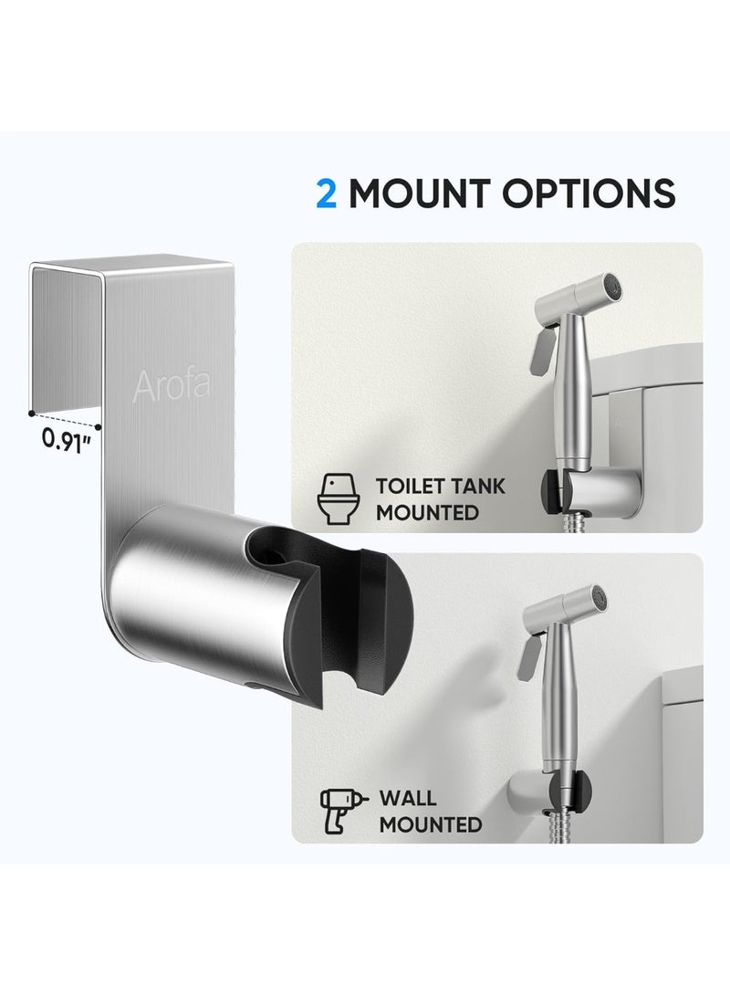 Arofa Handheld Bidet Sprayer for Toilet, Adjustable Water Pressure Control with Stainless Steel Hose – Feminine Wash, Cloth Diaper Cleaning & Baby Wash Toilet Sprayer, Brushed Nickel Finish - Image 5